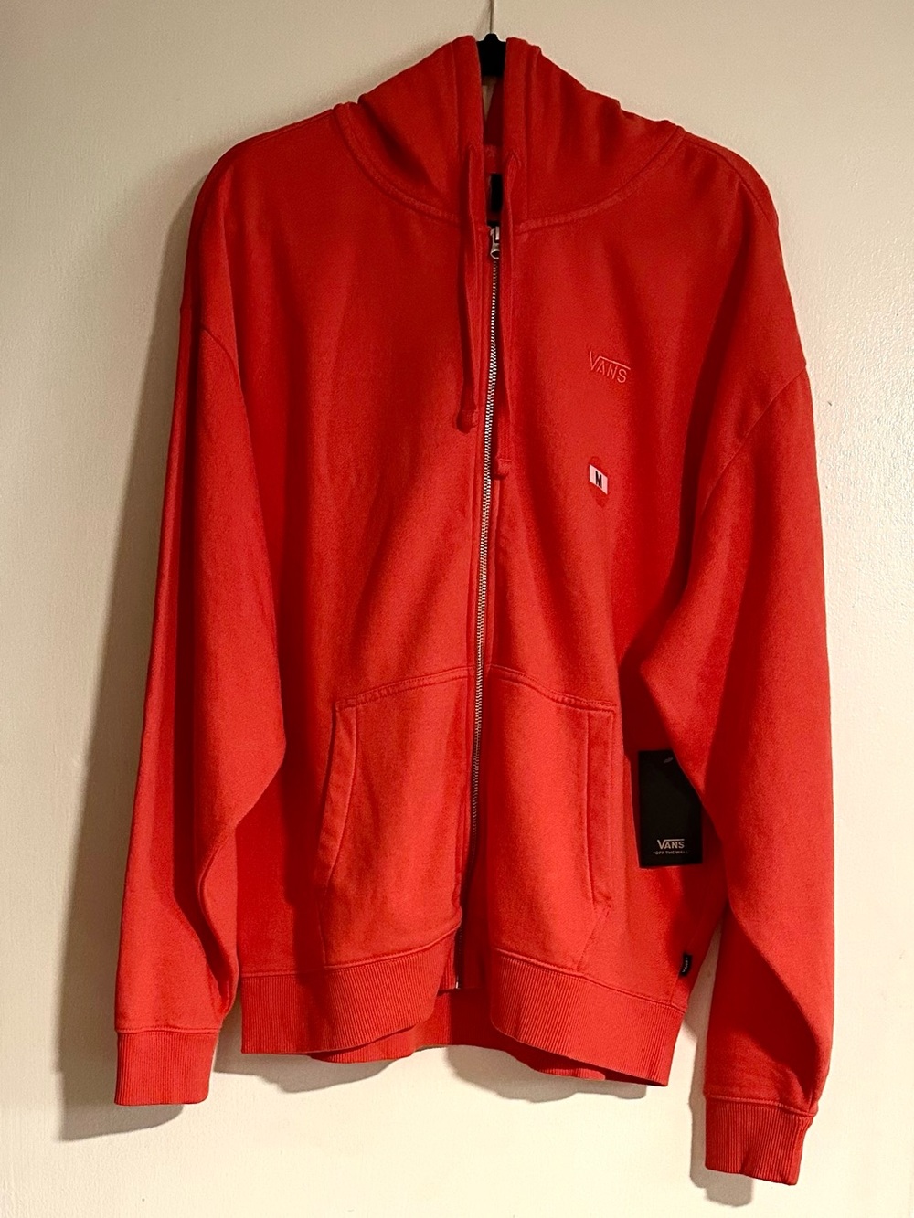 Vans Men’s Dark Orange Zip Hoodie M